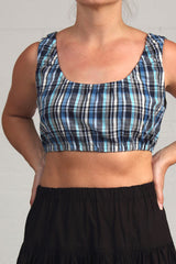 Spring 2024 Plaid Cropped Studio - Turquoise - med, lrg