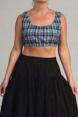 Spring 2024 Plaid Cropped Studio - Turquoise - med, lrg