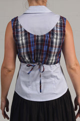 Spring 2024 Plaid Cropped Studio - Burgundy - xsm, lrg