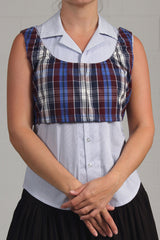 Spring 2024 Plaid Cropped Studio - Burgundy - xsm, lrg