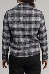 Over Printed Plaid Forest Shirt - sky - SOLD OUT