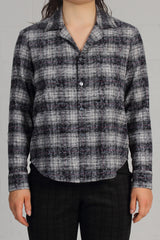 Over Printed Plaid Forest Shirt - sky - SOLD OUT
