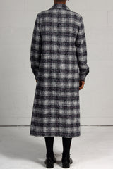 Over Printed Plaid Jack Dress - sky