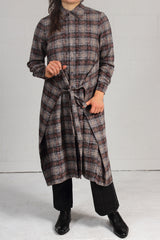 Over Printed Plaid Jack Dress - earth - SOLD OUT