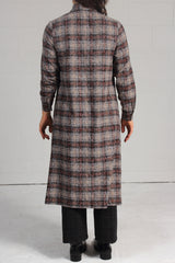 Over Printed Plaid Jack Dress - earth - SOLD OUT