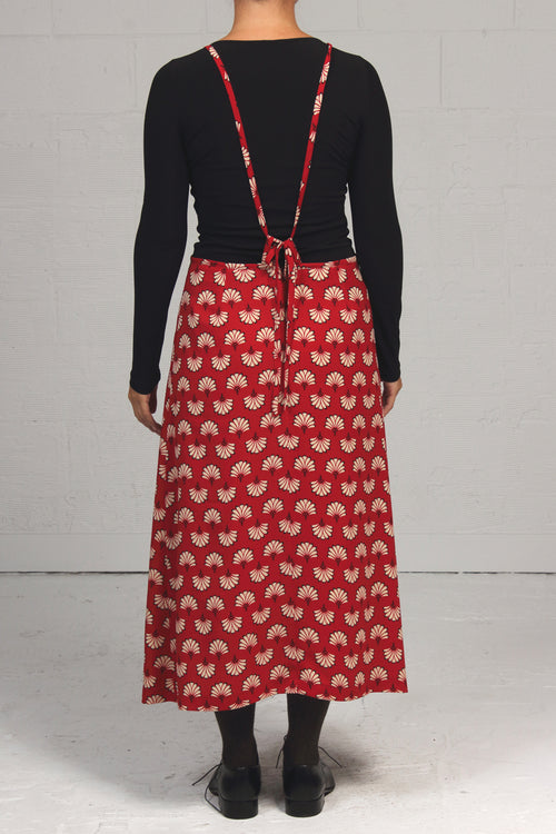 Fall 2023 Red Fan Print Shadow Skirt - xsm, sml - 50% off