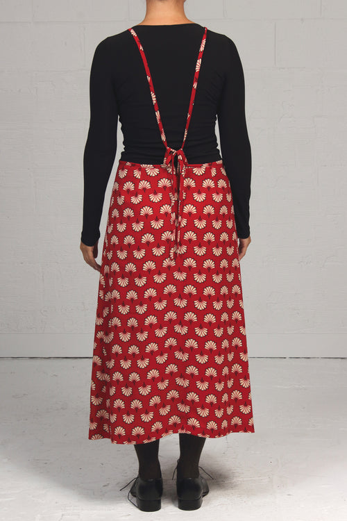 Red Fan Print Shadow Skirt - xsm, sml, med