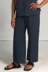 Rumpled Linen Alfie Pant - petrol