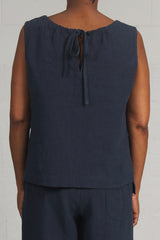 Rumpled Linen Ashley Top - petrol - xsm, xlg
