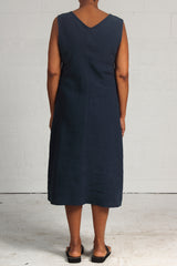Rumpled Linen Mill Dress - petrol