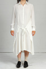 Satin Back Triacetate Jack Dress - ivory