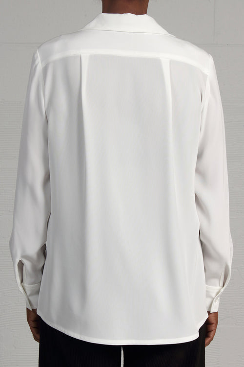 Satin Back Triacetate Peg Shirt - ivory