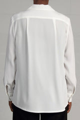 Satin Back Triacetate Peg Shirt - ivory