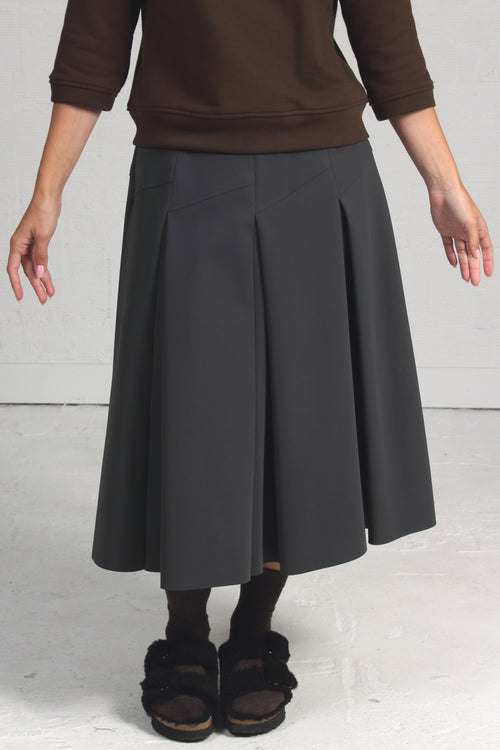 Bonded Tech Jersey Spadina Skirt - steel grey - - 30% off
