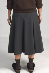 Bonded Tech Jersey Spadina Skirt - steel grey - - 30% off