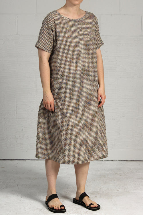 Seersucker Check Jogi  Dress - green