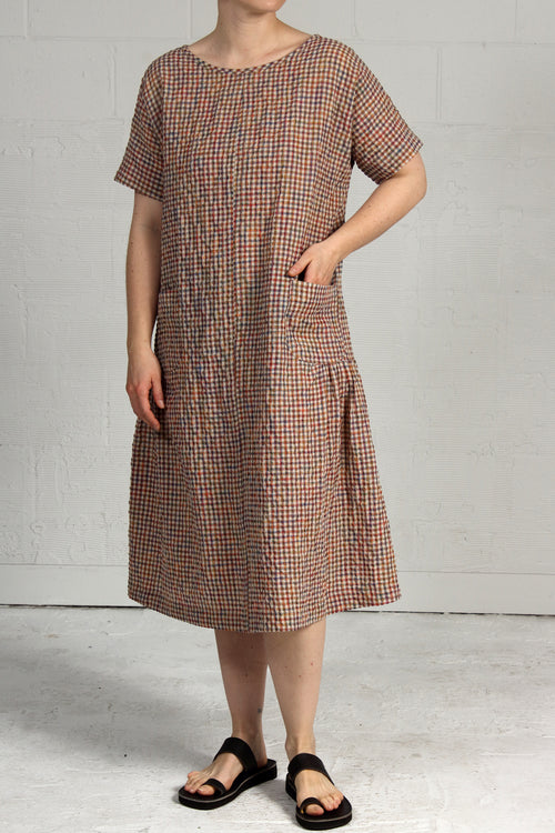 Seersucker Check Jogi  Dress - red - SOLD OUT