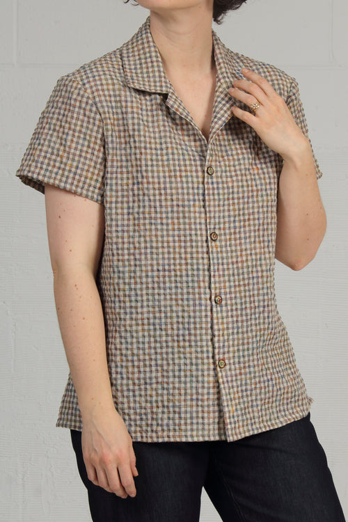 Seersucker Check Kelly Top - green