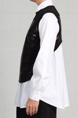 Fall 2023 Faux Sequin Print Condo Vest - lrg, xlrg