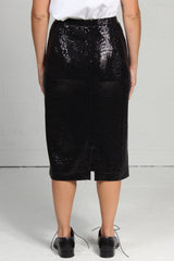 Faux Sequin Print Shaw Skirt