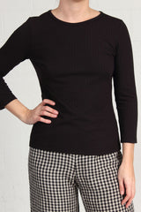 Spring 2024 Soft Rib Knit Hamilton Top - black - xsm, sml, lrg