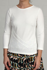 Soft Rib Knit Hamilton Top - cream