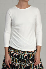 Soft Rib Knit Hamilton Top - cream