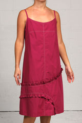 Spring 2023 Solid Cotton Annie Dress - Sangria - xsm