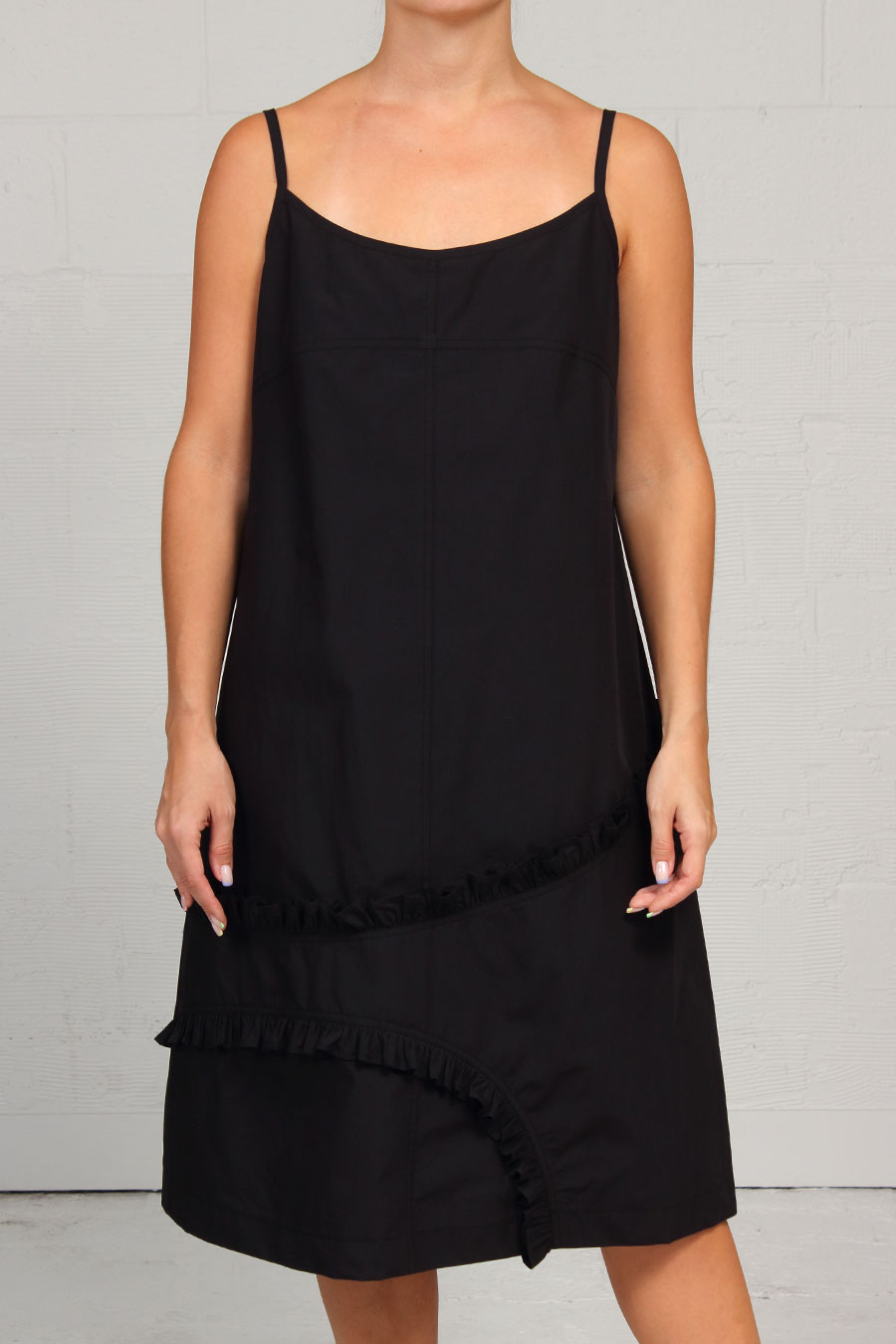 Solid Cotton Annie Dress - Black