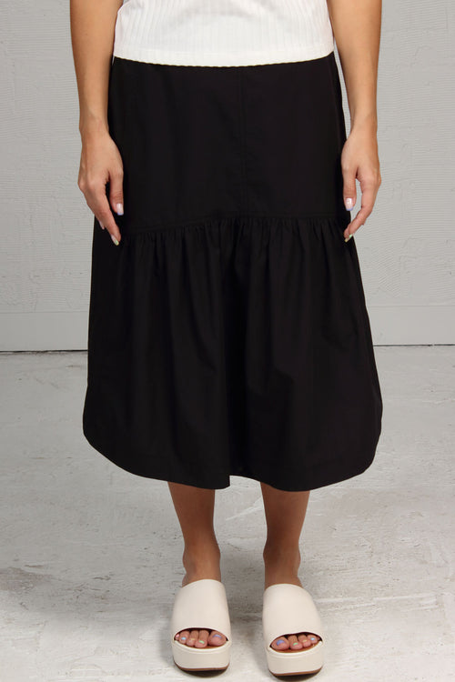 Solid Cotton Highwire Skirt - Black