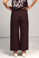 Spring 2023 Solid Cotton Match Pant - Espresso/Sangria - sml
