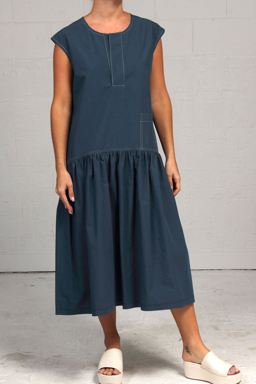 Solid Cotton Sewing Dress - Teal
