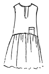 Spring 2023 Solid Cotton Sewing Dress - Sangria - xsm