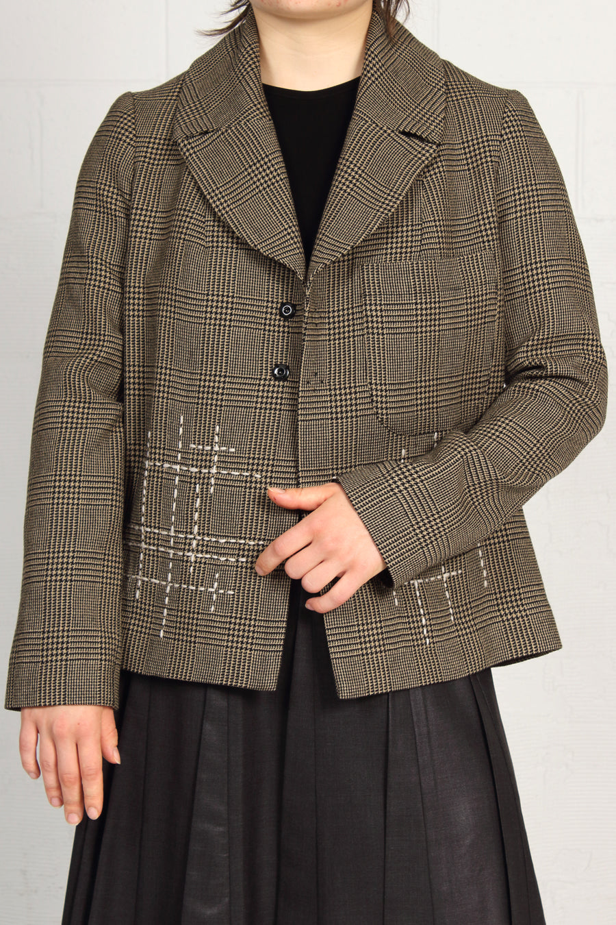 Wool Plaid Stitched Thistle Jacket
