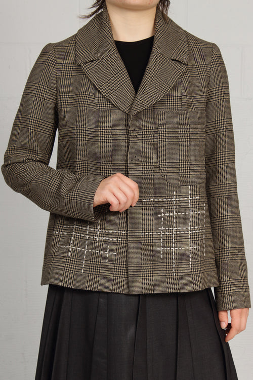 Wool Plaid Stitched Thistle Jacket