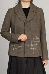 Fall 2023 Wool Plaid Stitched Thistle Jacket - med - 50% off