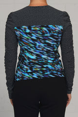 Fall 2023 Tech Stretch Print Bi-Multi Tee - blue/dot - xsm, sml - 50% off