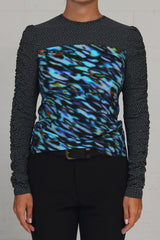 Fall 2023 Tech Stretch Print Bi-Multi Tee - blue/dot - xsm, sml - 50% off