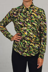 Fall 2023 Tech Stretch Print Will Shirt - green - sml, med - 50% off