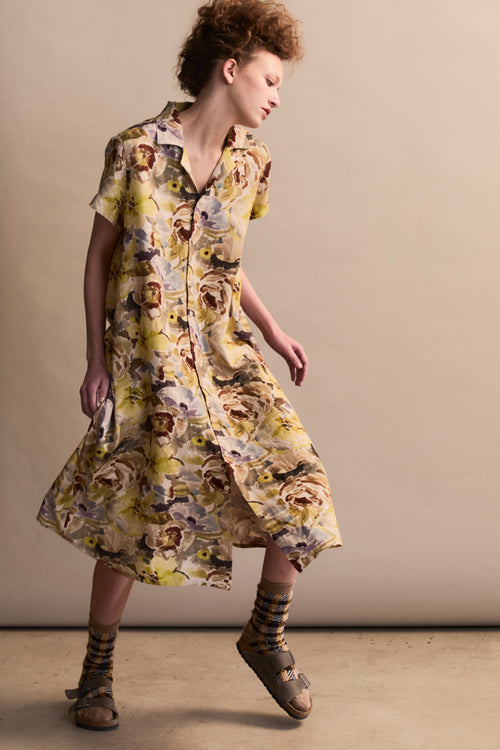 Floral Linen  Garden Dress