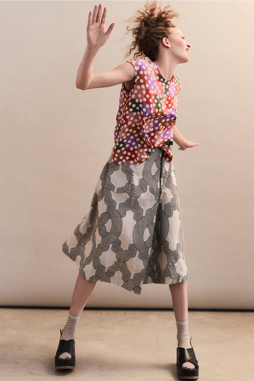 Washed Graphic Long Tree Skirt