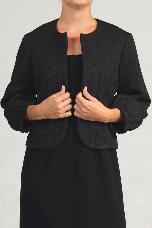 Textured Black Textured Jacket - - 30% off