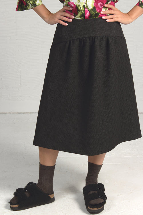 Textured Black Tex Skirt - 30% off