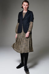 Tiny Print Long Sleeve Water Dress