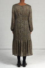 Tiny Print Long Sleeve Water Dress