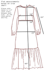 Tiny Print Long Sleeve Water Dress