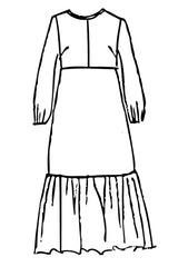 Tiny Print Long Sleeve Water Dress