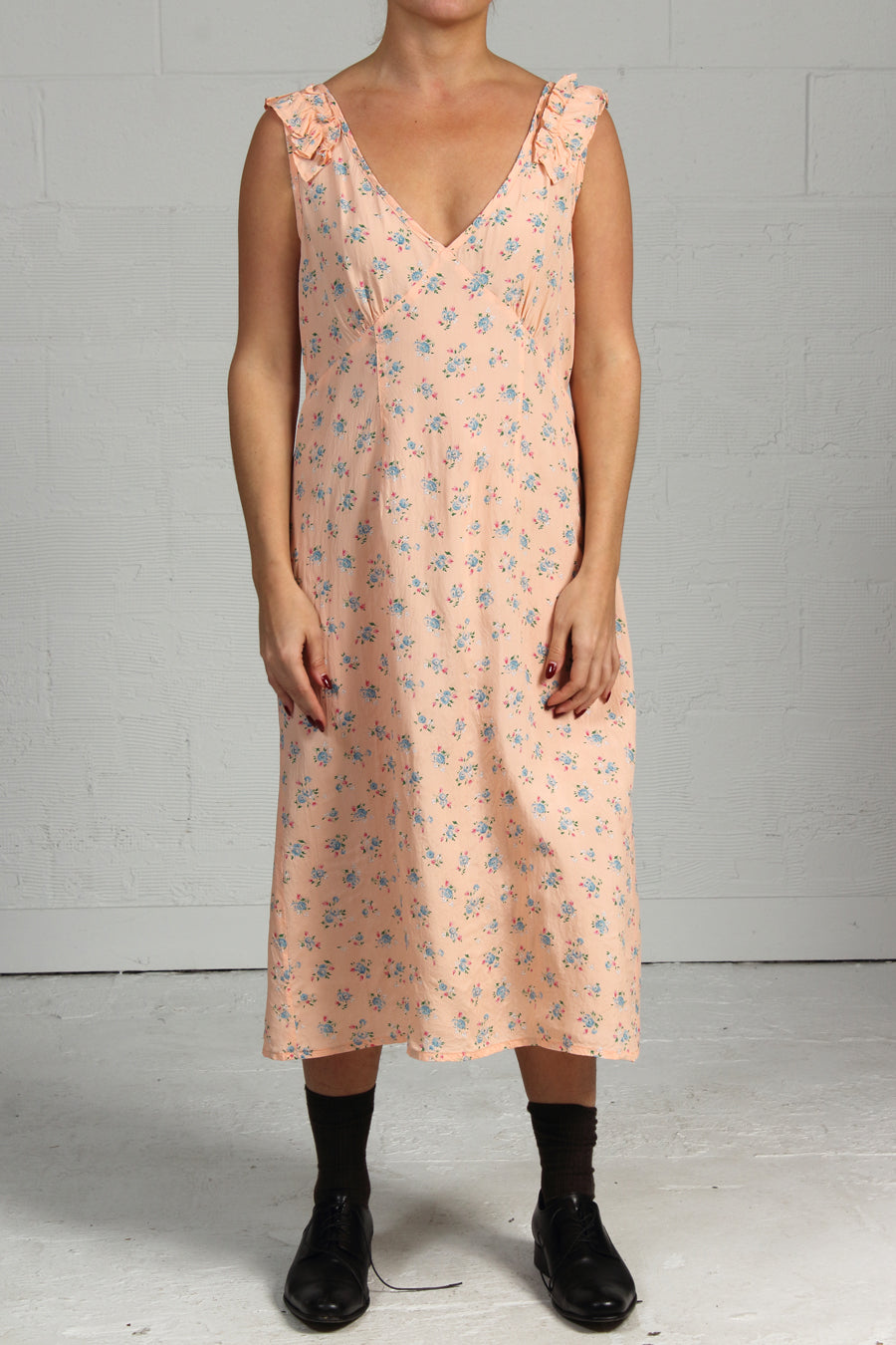 Vintage Sleep Print Timms Dress - peach