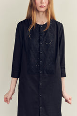 Spring 2024 Voile 3/4 Sleeve Trent Dress - black - xsm
