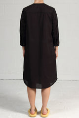 Spring 2024 Voile 3/4 Sleeve Trent Dress - black - xsm